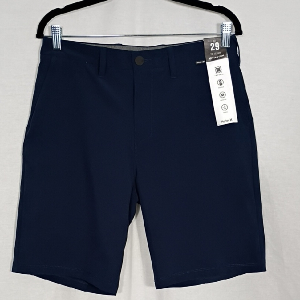 NWT Hurley Men's Obsidian Phantom Flex 2.0 Flat Front Shorts Size 29 20" Length,